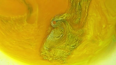 Abstract macro fluid art with shimmering metallic swirls and organic textures Stock Footage 331602983