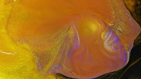 Abstract macro fluid art with shimmering metallic swirls and organic textures 스톡 동영상 331603349