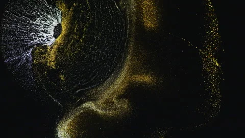 Abstract macro fluid art with shimmering metallic swirls and biological organic 스톡 동영상 331619348
