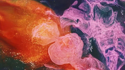 Abstract macro fluid art with vibrant organic motion and liquid textures Stock Footage 331576466