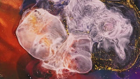 Abstract macro fluid art with vibrant organic motion and liquid textures Stock Footage 331577213