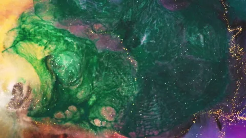 Abstract macro fluid art with vibrant organic motion and liquid textures Stock Footage 331578034