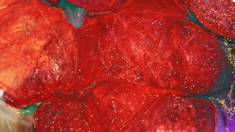Abstract macro fluid art with vibrant organic motion and liquid textures Stock-Footage 331578763