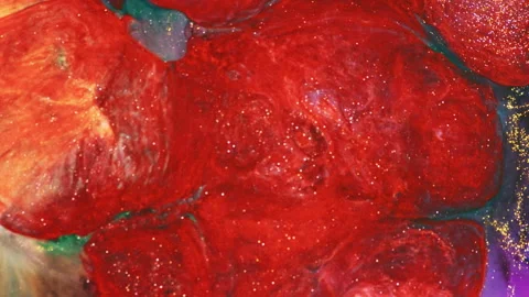 Abstract macro fluid art with vibrant organic motion and liquid textures Stock Footage 331579062