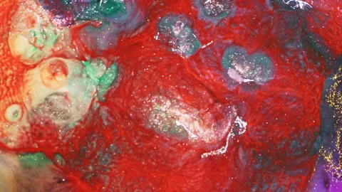 Abstract macro fluid art with vibrant organic motion and liquid textures Stock-Footage 331579393
