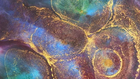 Abstract macro fluid art with vibrant organic motion and liquid textures Stock Footage 331589145