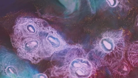 Abstract macro fluid art with vibrant organic motion and liquid textures Stock Footage 331590255