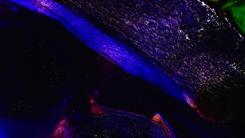Abstract macro fluid art with vibrant organic motion and shimmering textures Stock Footage 331605542