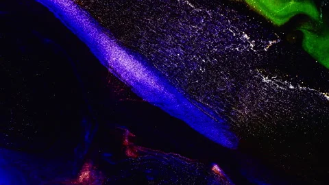 Abstract macro fluid art with vibrant organic motion and shimmering textures Stock Footage 331605692