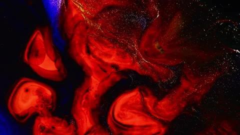 Abstract macro fluid art with vibrant organic motion and shimmering textures Stock Footage 331605784