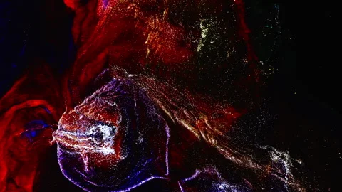 Abstract macro fluid art with vibrant organic motion and shimmering textures Stock Footage 331606439