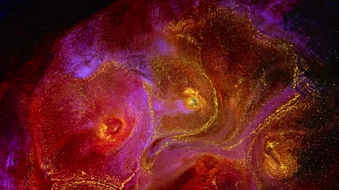 Abstract macro fluid art with vibrant organic motion and shimmering textures Stock Footage 331608167