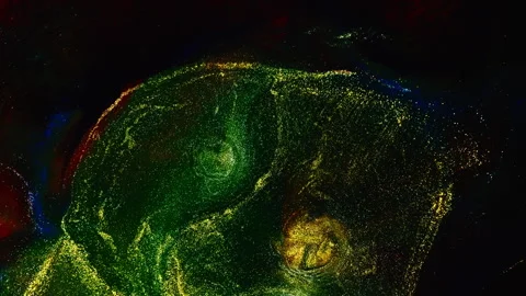 Abstract macro fluid art with vibrant organic motion and shimmering textures Stock Footage 331609661