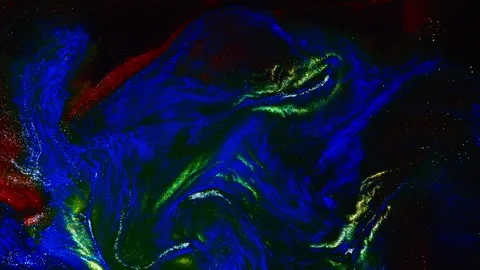 Abstract macro fluid art with vibrant organic motion and shimmering textures Stock Footage 331609912