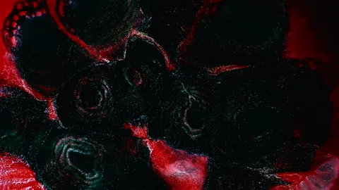 Abstract macro fluid art with vibrant organic motion and shimmering textures Stock-Footage 331614817