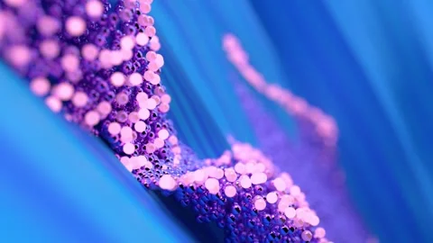 Abstract Macro Image with Blue and Purple Spheres Creating Dreamlike Patterns Stock Footage 341781495