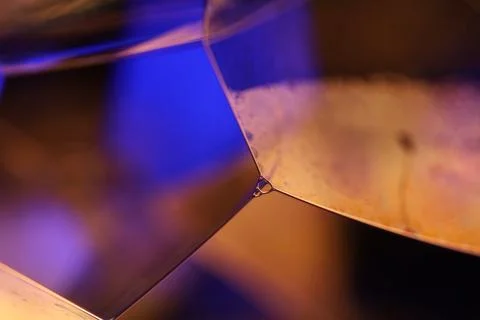 Abstract macro of light refraction and geometric angles in a glass prism Stock Photos