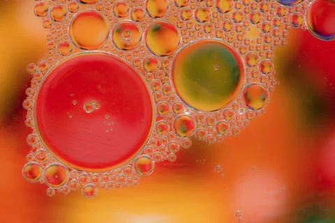 Abstract Macro Oil Bubbles Stock Photos