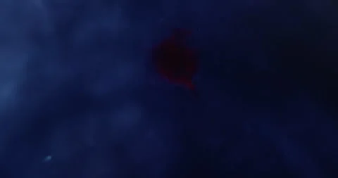 Abstract Macro Red Cell Particle Floating in Blue Space Symbolizing Virus Stock Footage 342215558