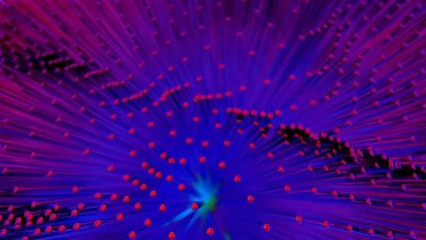 Abstract Macro Shot of Red Dots on Radiating Purple Lines Stock Illustration