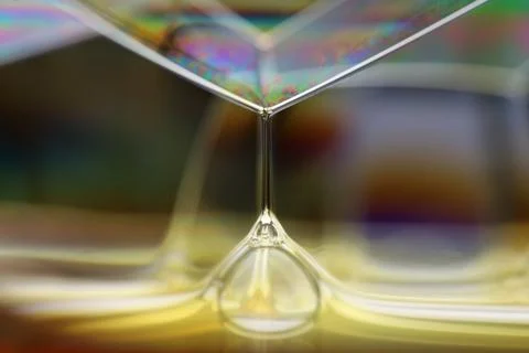 Abstract Macro Shot of Teardrop Bubble Node and Angular Liquid Lattices Stock Photos