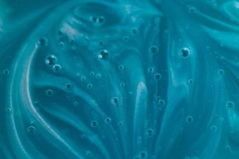 Abstract Macro Texture of Shimmering Turquoise Liquid with Air Bubbles Stock Illustration