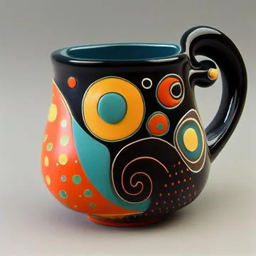 Abstract made of sturdy dark ceramic mag 스톡 사진