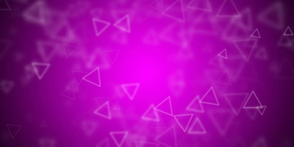 Abstract magenta background with flying triangular shapes Stock Illustration