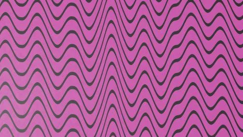 Abstract magenta color wave pattern with black lines. 3d illustration Illustrazione stock