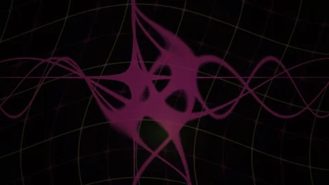 Abstract magenta dynamic neural network morphing over dark digital grid bac.. Stock Footage 346346031