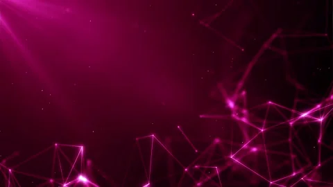 Abstract magenta network plexus background with shining particles and light Stock Footage 327594060