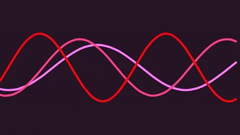 Abstract magenta sound wave equalizer pattern flowing through deep space ba.. Stock Footage 342204509
