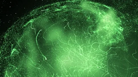 Abstract magic background. Flying through cosmic or quantum space. Stock Footage 205498228