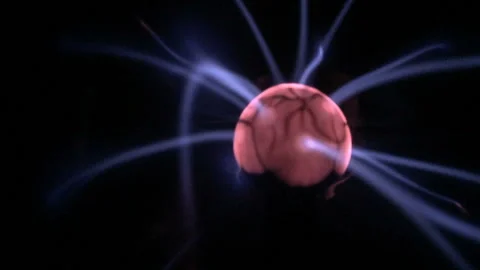 Abstract magic ball. sphere of rays of tesla coil. electrical Plasma Stock Footage 86063675
