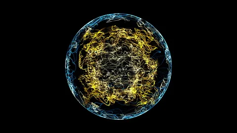 An abstract magic ball of wriggling colored lines 2 Stock Footage 303057440