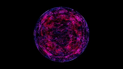 An abstract magic ball of wriggling colored lines Stock Footage 303057457