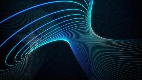 Abstract Magic Blue Light Spiral Twisted Lines With Artistic Pattern Background イラスト素材