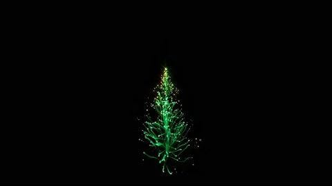 Abstract magic christmas tree with growing fir branches Stock Footage 141648050