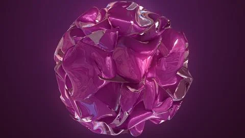 Abstract magic cosmos glowing sphere with molecules of compounds 3d Illustration