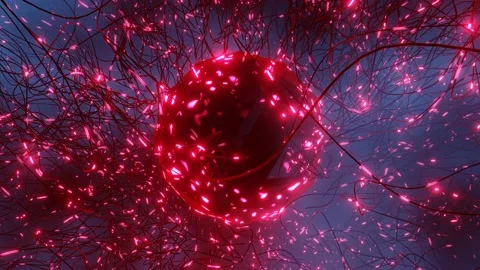 Abstract Magic Crystal Luminous Ball with Luminous Threads Stock Footage 170826406