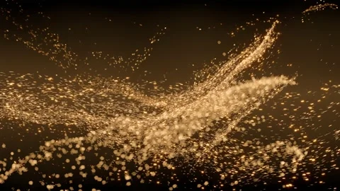 Abstract magic gold dust against a black, Stock Video