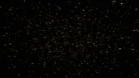 Abstract magic gold dust fly in the dark. Stock Footage 141803262
