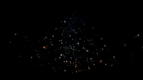 Abstract Magic Gold Particle Explosion with Snowflakes Bright Stars Fireworks Stock Footage 341344877