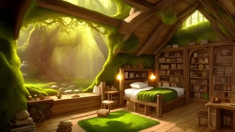 Abstract magic library in rays of light Stock-Footage 252515805