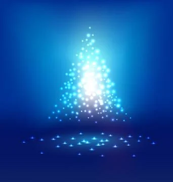 Abstract magic  Light on Blue background for Christmas Stock Illustration