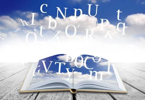 Abstract magic light on open book  for science and education or religion backgro Stock Photos