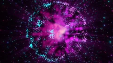 Abstract magic sphere with magic glow particles on a dark background.Disco ball. Stock Footage 252032214