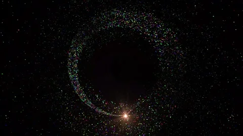 Abstract magic trail animation. Glowing Magic Particle Trail Stream Animation Stock Footage 312348981