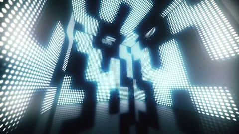 Abstract magical blue box of LEDs Stock Footage 81528120