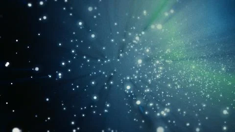Abstract magical glowing dust particles scattered in deep space Stock Illustration